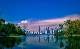 toronto skyline across water
