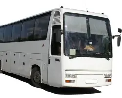 front view of white coach